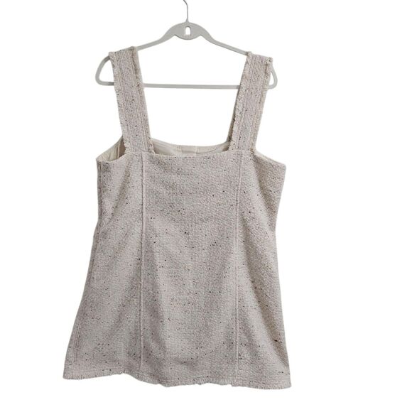 House Of Harlow‎ Dress Large Cream Mini Speckled Tweed Fringe Hem Boho NWT - Picture 3 of 9